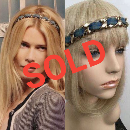 Chanel 08C 2008 Cruise Denim Chain Link Headband Hair Accessory, Necklace, Bracelet