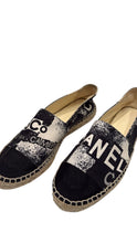 Load image into Gallery viewer, Chanel 20P Graffiti Grosgrain Espadrilles EU 37 US 6/6.5