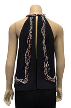 Load image into Gallery viewer, RARE Chanel 02C 2002 Cruise open back sleeveless Top Blouse Embellished with yards of pearls in various colors FR 40 US 4/6