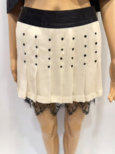 Load image into Gallery viewer, Chanel 2003 Fall 03A Snap Collection White Black Silk Mini Skirt FR 38 US 4