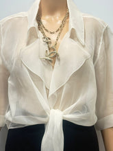 Load image into Gallery viewer, Rare Chanel 09C Light Gold Crystal Alligator Belt Necklace