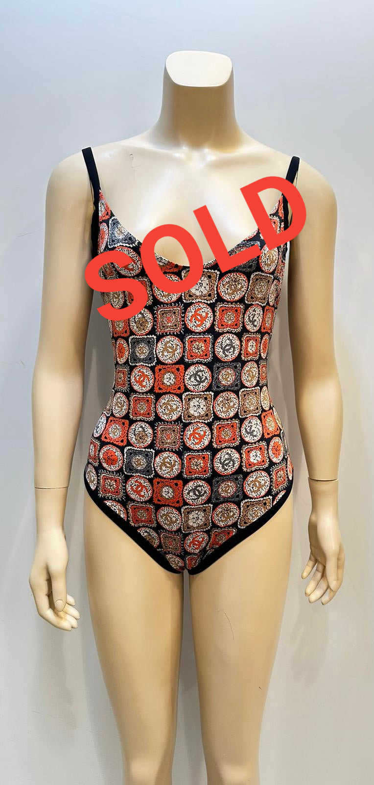 Chanel 09P CC Logos One Piece Swim Bathing Suit FR 36 US 4