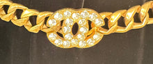 Load image into Gallery viewer, RARE Collectable 95P 1995 Spring Chanel vintage belt gold chain crystal CC