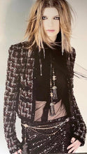 Load image into Gallery viewer, Chanel 02A 2002 Fall Runway black sequin skirt FR 40