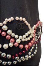 Load image into Gallery viewer, RARE Chanel 02C 2002 Cruise open back sleeveless Top Blouse Embellished with yards of pearls in various colors FR 40 US 4/6