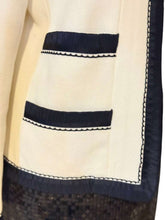 Load image into Gallery viewer, Vintage Chanel 1994 White Black Trim Jacket FR 38/40/42