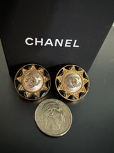 Load image into Gallery viewer, Chanel Large 19A Paris-Egypt Collection Pearl Gold Black Earrings