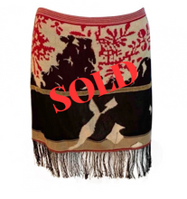 Load image into Gallery viewer, Rare Vintage Chanel 03A, 2003 Fall Fringe Tassels Floral Skirt FR 38