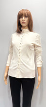 Load image into Gallery viewer, Chanel Satin Silk Pearl CC logo buttons Ivory Blouse FR 38