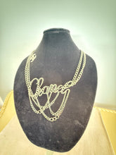 Load image into Gallery viewer, Rare 06C, 2006 Cruise Chanel cursive letters multi strand silver tone belt necklace 38” long