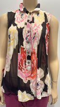 Load image into Gallery viewer, Chanel 11P 2011 Spring Black Floral Silk Chiffon Top Blouse FR 38 US 4/6