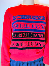 Load image into Gallery viewer, Chanel 17B Red Navy Blue Gabrielle Logo Pullover Sweater FR 46 US 10/12