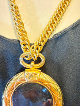 Load image into Gallery viewer, Vintage CHANEL 1980s Quilted Gold Tone Metal Magnifier Long Necklace
