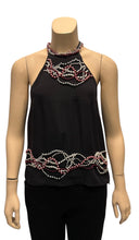 Load image into Gallery viewer, RARE Chanel 02C 2002 Cruise open back sleeveless Top Blouse Embellished with yards of pearls in various colors FR 40 US 4/6