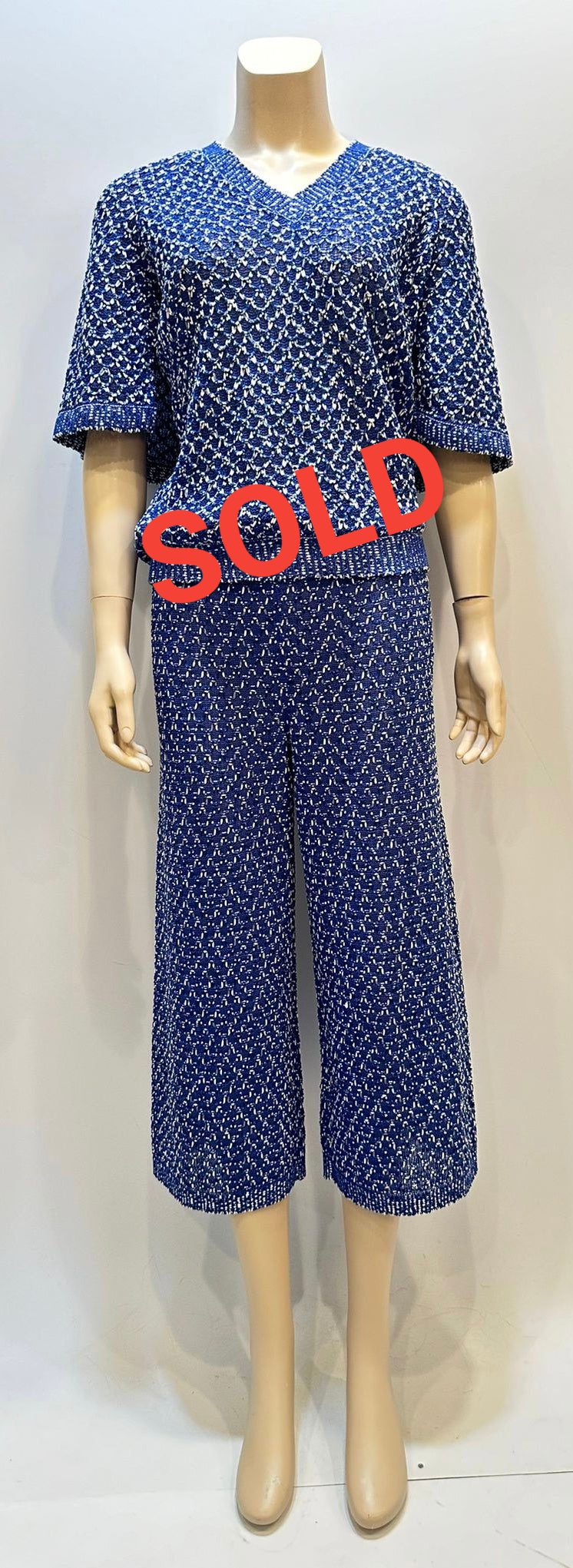 Chanel Contemporary Style Blue Blouse and Pants Set FR 36/38