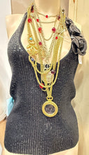 Load image into Gallery viewer, Vintage CHANEL 1980s Quilted Gold Tone Metal Magnifier Long Necklace