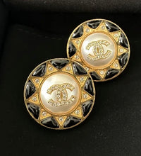 Load image into Gallery viewer, Chanel Large 19A Paris-Egypt Collection Pearl Gold Black Earrings