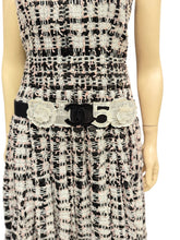 Load image into Gallery viewer, Rare Chanel 06P Black White Camellia Charms Icons Belt