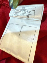 Load image into Gallery viewer, Chanel 09A Paris-Moscow Red Silk Crystal Polo Blouse FR 38