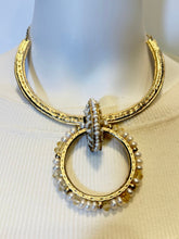 Load image into Gallery viewer, Rare Chanel 16A Paris in Rome Gold Pearl Runway Collar Statement Necklace