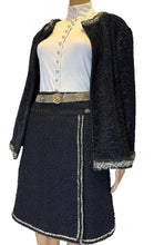 Load image into Gallery viewer, Chanel Textured Black Silver Metallic Skirt Suit FR 42/36 US 6/8