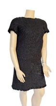 Load image into Gallery viewer, Chanel Black Tweed Dress with Piping and Fringe FR 42 US 6/8
