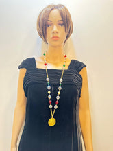 Load image into Gallery viewer, Chanel 98P 1998 Spring Vintage Gripoix Pearl Gold Metal Long Logo Necklace