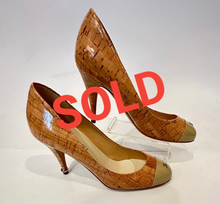 Load image into Gallery viewer, Chanel Leather Polished Wood Design Heels EU 38 US 7/7.5