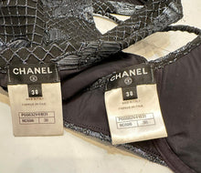 Load image into Gallery viewer, Chanel 17C 2017 Paris-Cuba Blue Metallic and Black Bikini SwimSuit FR 38 US 4/6