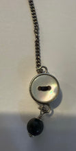 Load image into Gallery viewer, Chanel 08A CC Mother of Pearl Button Drop Dangle Silver Earrings