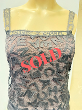 Load image into Gallery viewer, Rare 98A Chanel Runway Vintage black CC Logo lace cami blouse FR 38 US 4