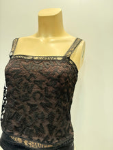 Load image into Gallery viewer, Rare 98A Chanel Runway Vintage black CC Logo lace cami blouse FR 38 US 4