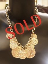Load image into Gallery viewer, Rare Chanel 09A 2009 Fall 13 CC Logos Gold Coin Discs Medallion Chain Necklace