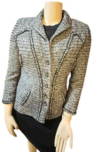 Load image into Gallery viewer, Chanel 06A 2006 Fall Gray Black Sequined Tweed Jacket Blazer FR 44 US 8/10