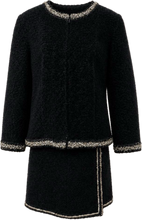 Load image into Gallery viewer, Chanel Textured Black Silver Metallic Skirt Suit FR 42/36 US 6/8
