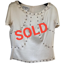 Load image into Gallery viewer, New with Tags Chanel 03A Snap Collection 2003 Fall Off White Ivory Blouse Top FR 38 US 4