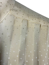 Load image into Gallery viewer, Chanel 1980’s Vintage Ecru CC Silk Logo Long Sleeve Blouse FR 42 US 6/8