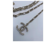 Load image into Gallery viewer, Rare Chanel 09C Light Gold Crystal Alligator Belt Necklace