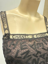 Load image into Gallery viewer, Rare 98A Chanel Runway Vintage black CC Logo lace cami blouse FR 38 US 4