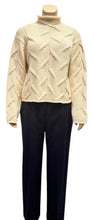 Load image into Gallery viewer, Vintage Chanel 99A, 1999 Fall winter white Ivory Ecru Cable Knit Wool Sweater FR 40 US 6/8