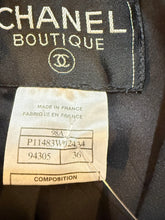 Load image into Gallery viewer, Chanel 98A Vintage Black Short Deep V Neck Jacket FR 36 US 2/4