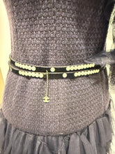 Load image into Gallery viewer, Chanel 03P, 2003 Spring extra long black buttons wrap around belt sz 80/32