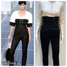 Load image into Gallery viewer, Chanel 13P Runway Black High Waisted Mesh Pants FR 38