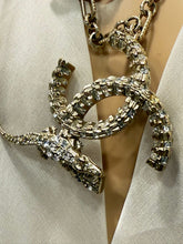 Load image into Gallery viewer, Rare Chanel 09C Light Gold Crystal Alligator Belt Necklace