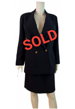 Load image into Gallery viewer, Vintage Chanel 1990’s Dark Navy Blue Skirt Suit FR 38 US 4