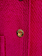 Load image into Gallery viewer, 80’s/90’s Vintage Chanel Bright Pink Boucle Wool Long Jacket FR 36