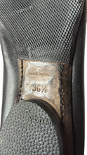 Load image into Gallery viewer, Chanel Black Leather Elastic Cap-Toe CC Scrunch Ballet Ballerina Flats EU 36.5 US 6.5