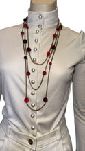 Load image into Gallery viewer, CHANEL 1990s RED GRIPOIX SAUTOIR STRAND NECKLACE EXTRA LONG