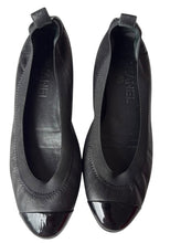 Load image into Gallery viewer, Chanel Black Leather Elastic Cap-Toe CC Scrunch Ballet Ballerina Flats EU 36.5 US 6.5