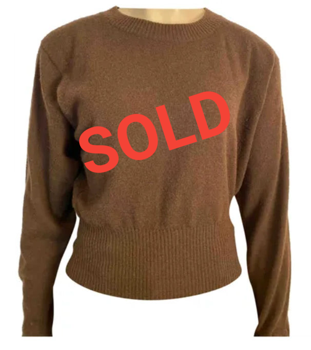 Chanel Vintage Cashmere Dark Brown Sweater US 12/14/16